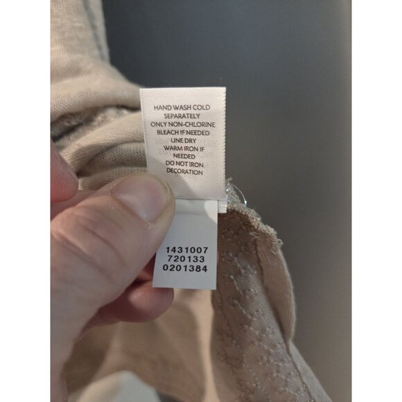 J Jill Love Linen Shirt Embroidered Beaded Sz XL Tan Lagenlook Coastal - Picture 11 of 13